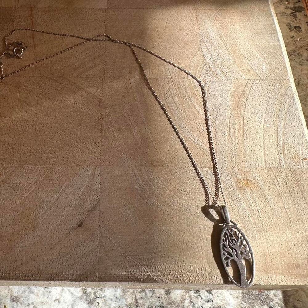 Women's Necklace Sterling Silver Chain Tree of Life Pendant Necklace